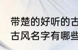 带楚的好听的古风名字 带楚的好听的古风名字有哪些