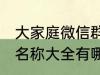 大家庭微信群名称大全 大家庭微信群名称大全有哪些