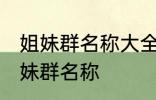 姐妹群名称大全温馨 幸福又温馨的姐妹群名称